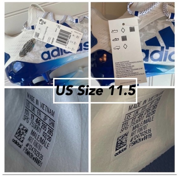 Adidas Adizero Reign Young King Football Cleat Blue Floral size 11.5 #FU6707 - Picture 7 of 14